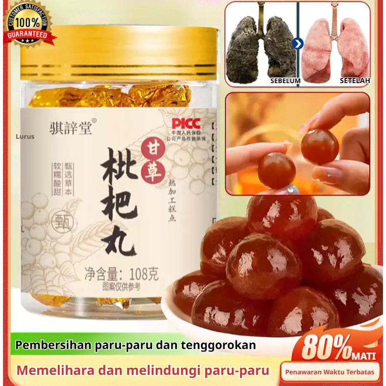 ✨(Beli 1 Gratis 2）Lung moistening liquorice loquat pill Permen Loquat Pear Soft Candy pelega tenggor