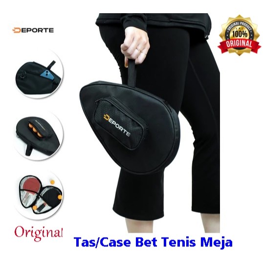 Tas Raket /Bag/ cover bet Pingpong 2 Bet Bat Tas Raket Tenis Meja Anti Cipratan Air DEPORTE original