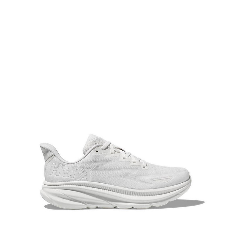 Hoka Clifton 9 Wide Women's Running Shoes - White/White HX