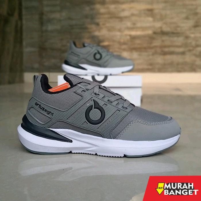 Sepatu Running Abu Hitam Sneakers Olahraga  Pria Wanita  Outdoor Terbaru Empuk dan Nyaman - ORTUS AB