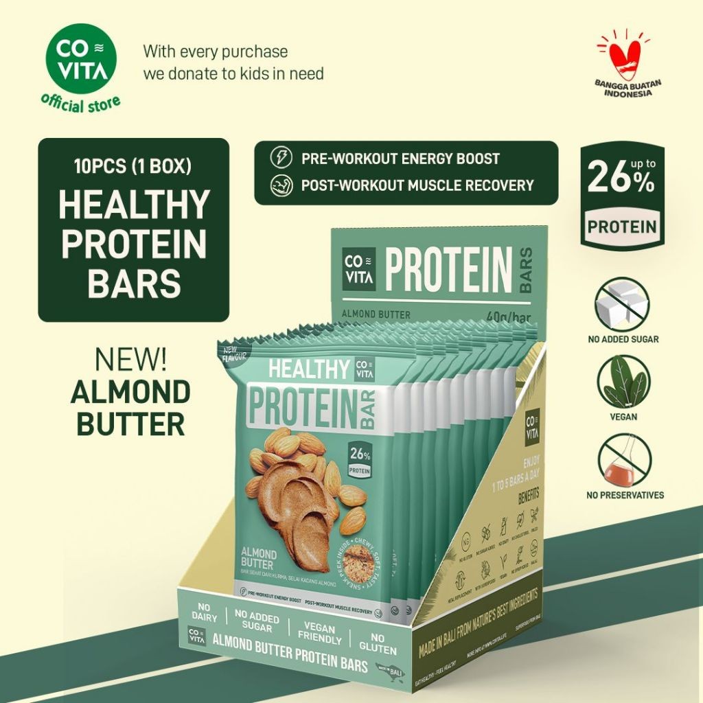 

Covita Healthy Protein Bars Box - Almond Butter