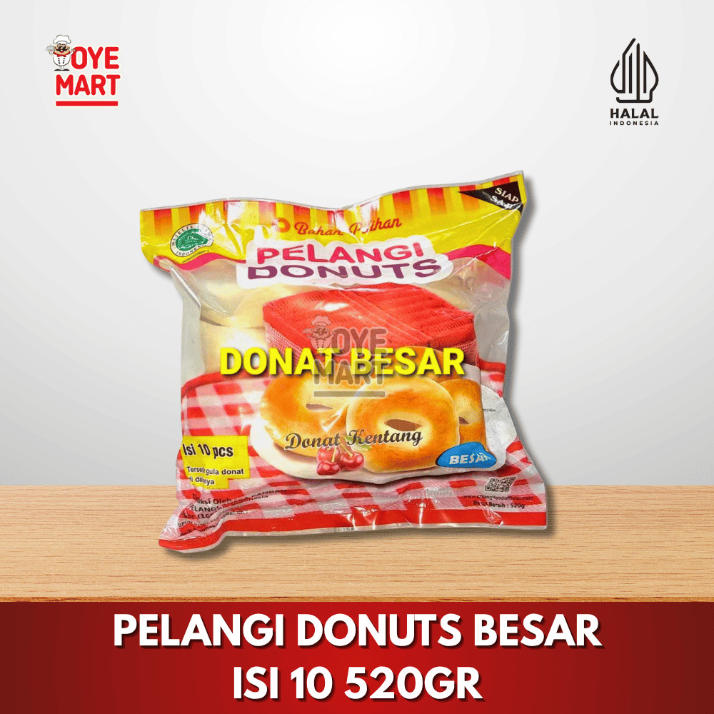 

DONUTS PELANGI BESAR ISI 10 / DONAT FROZEN FOOD