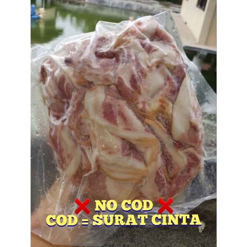 

!! ️ NO COD ️ !! BACON BABI POTONGAN PORK BACON 1 KG