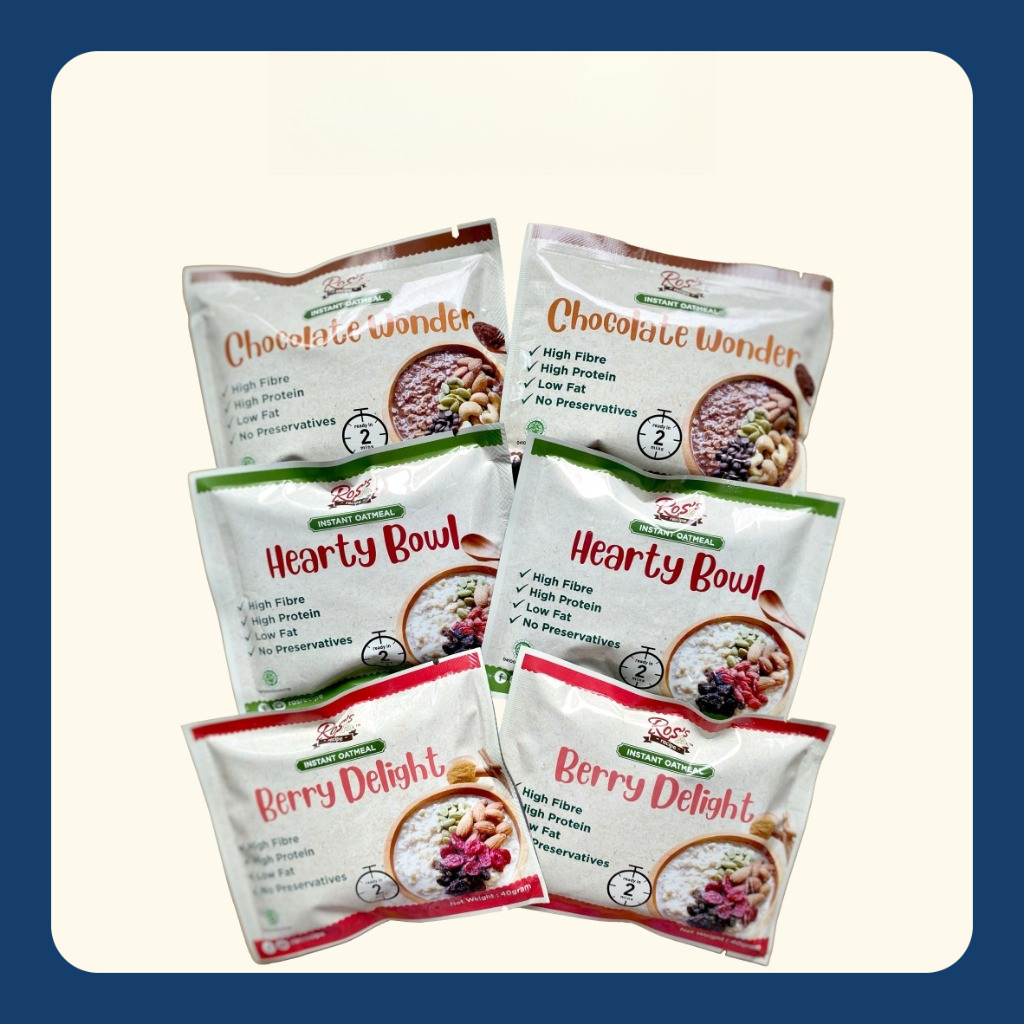 

Ros Recipe Instant Oatmeal Mix 3 Rasa 40gr x 6pcs (Paket)