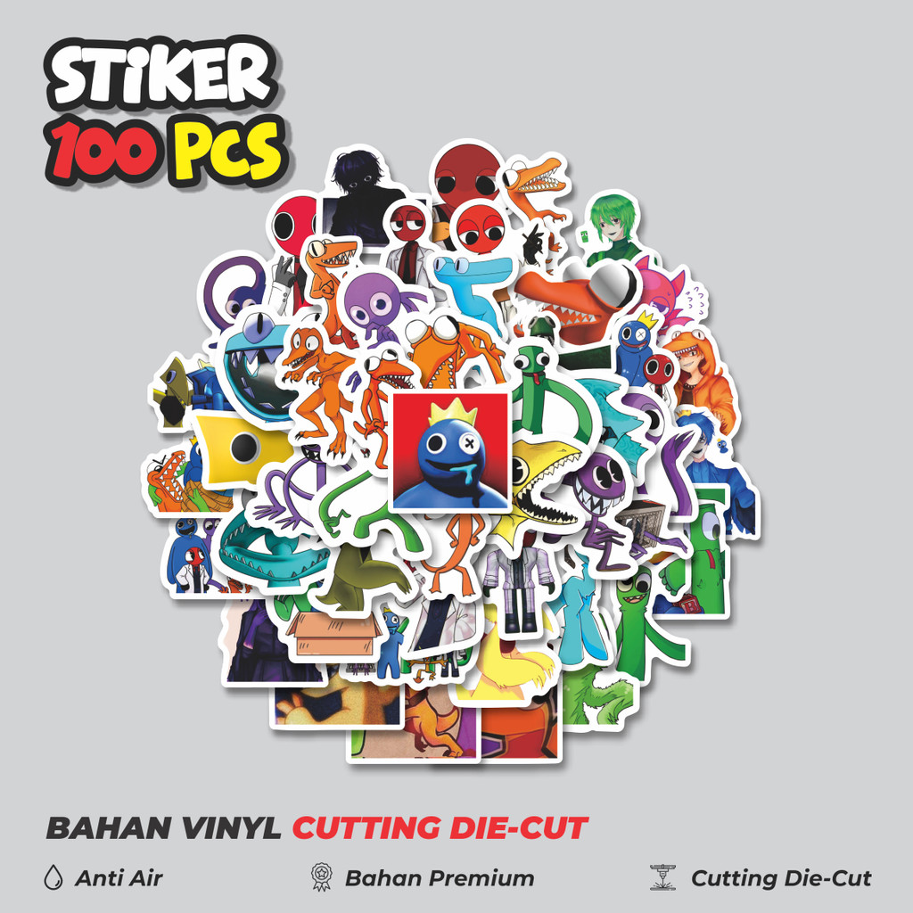 

Terbaru! 50 pcs Stiker Kartun Rainbow Friends Dekorasi Lucu Kreatif untuk Notebook, Skateboard, HP