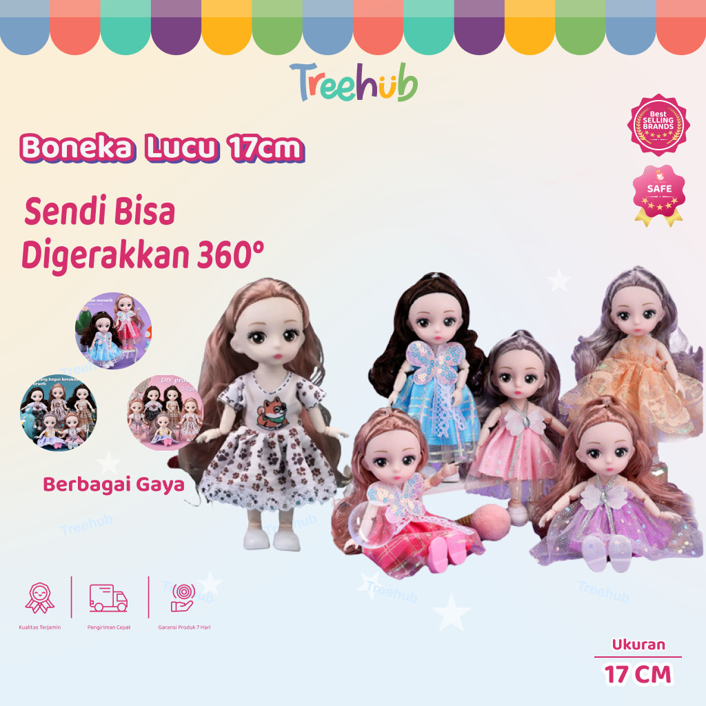 Treehub Mainan Anak Perempuan Boneka Yuna Bjd Doll DIY 17 cm /boneka korea /boneka cute