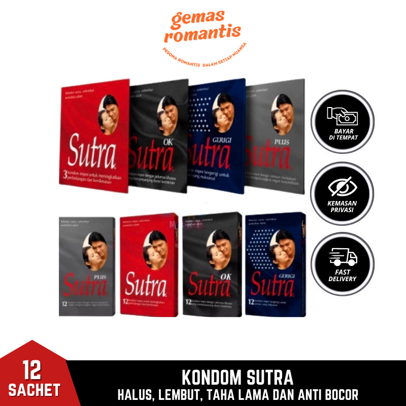 (PRIVASI TERJAGA ,PROMO) Kondom Sutra Ok tahan lama bergerigi 003 tipis Sutra merah isi 12