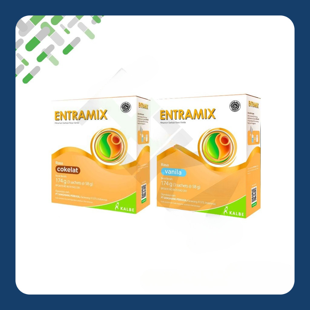 

Entramix Vanila/Coklat 174 gram - Nutrisi Lengkap Dewasa