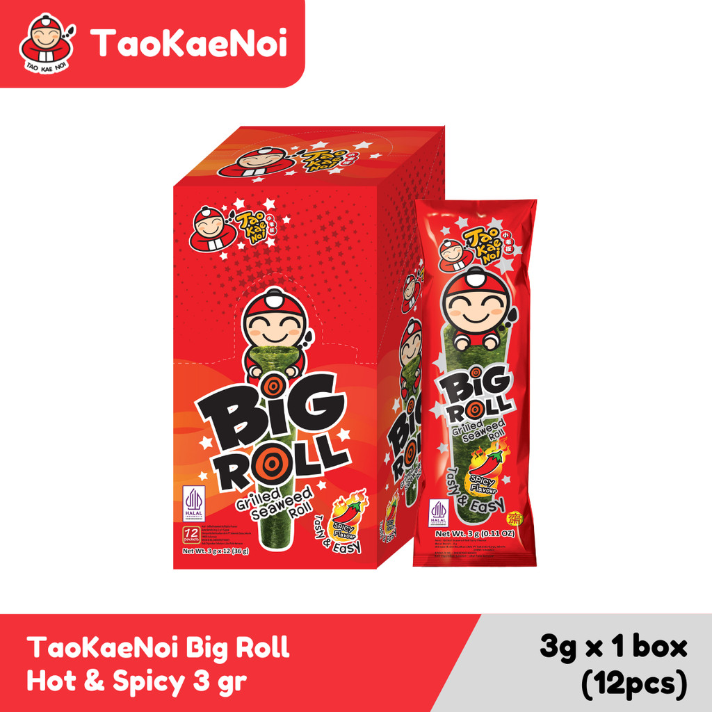 

TaoKaeNoi Rumput Laut Big Roll Seaweed Hot & Spicy 12 x 3 gr (box)