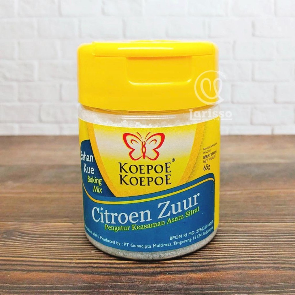 

[oddsolshop] pekanbaru/Koepoe Koepoe Citroen Zuur 65GR Pengatur Keasaman Asam Sitrat Bahan Kue Cake