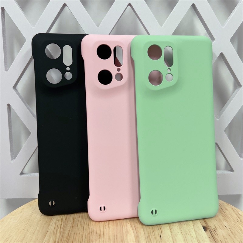 Slim Hard PC Frameless Phone Case Untuk Oppo Find X5 X3 X2 FindX5 Pro 5G Solid Candy Color Matte Cov