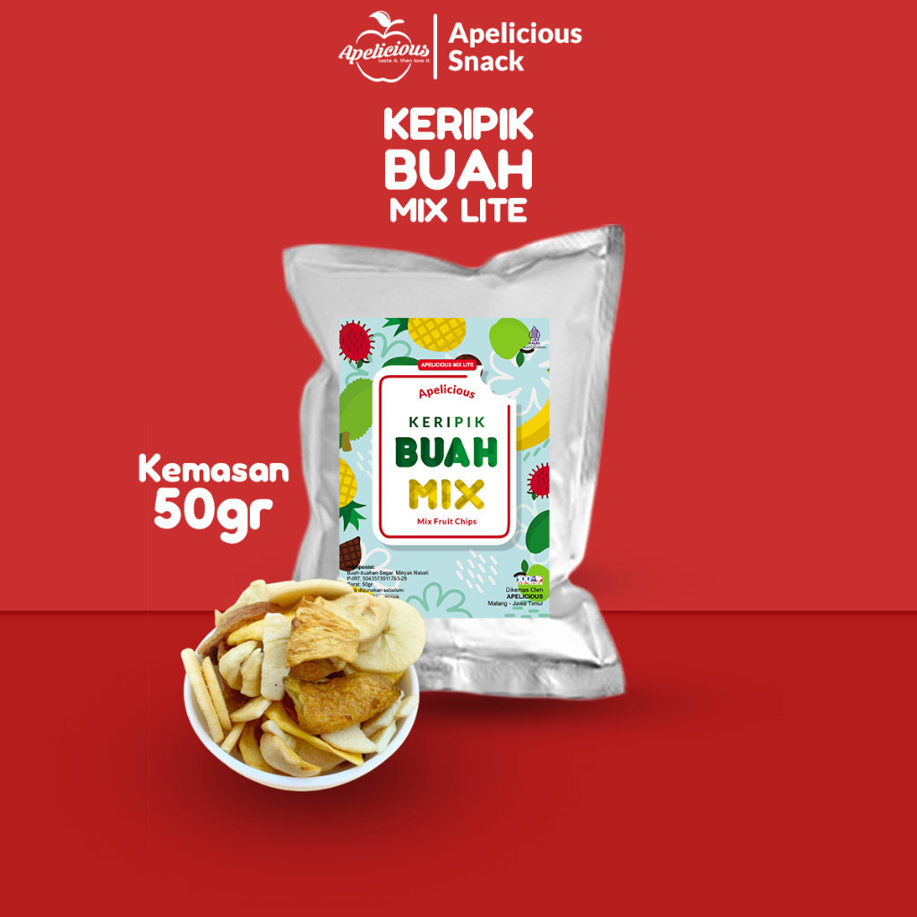 

TERLARIS APELICIOUS BUNDLING 5 MIX LITE 50gr - Bundling 5 Keripik Buah / Sayur Mix 50gr, - Food, Cemilan