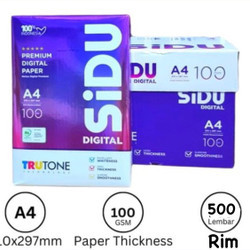

KERTAS HVS / FOTOCOPY / PRINT SIDU A4 100 GSM ( 1 RIM )