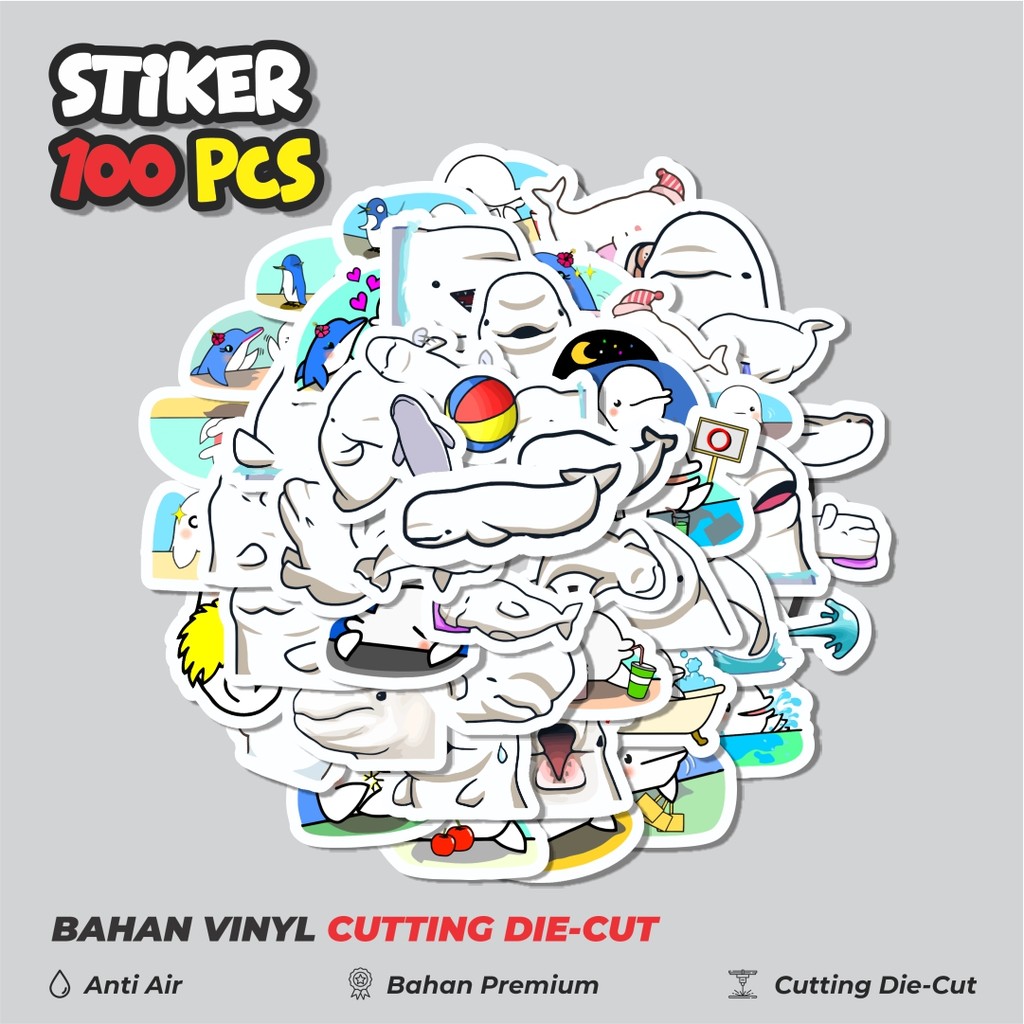

Terbaru! 50 pcs Sticker Hewan Beluga Dekorasi Lucu Kreatif untuk Notebook, Skateboard, HP