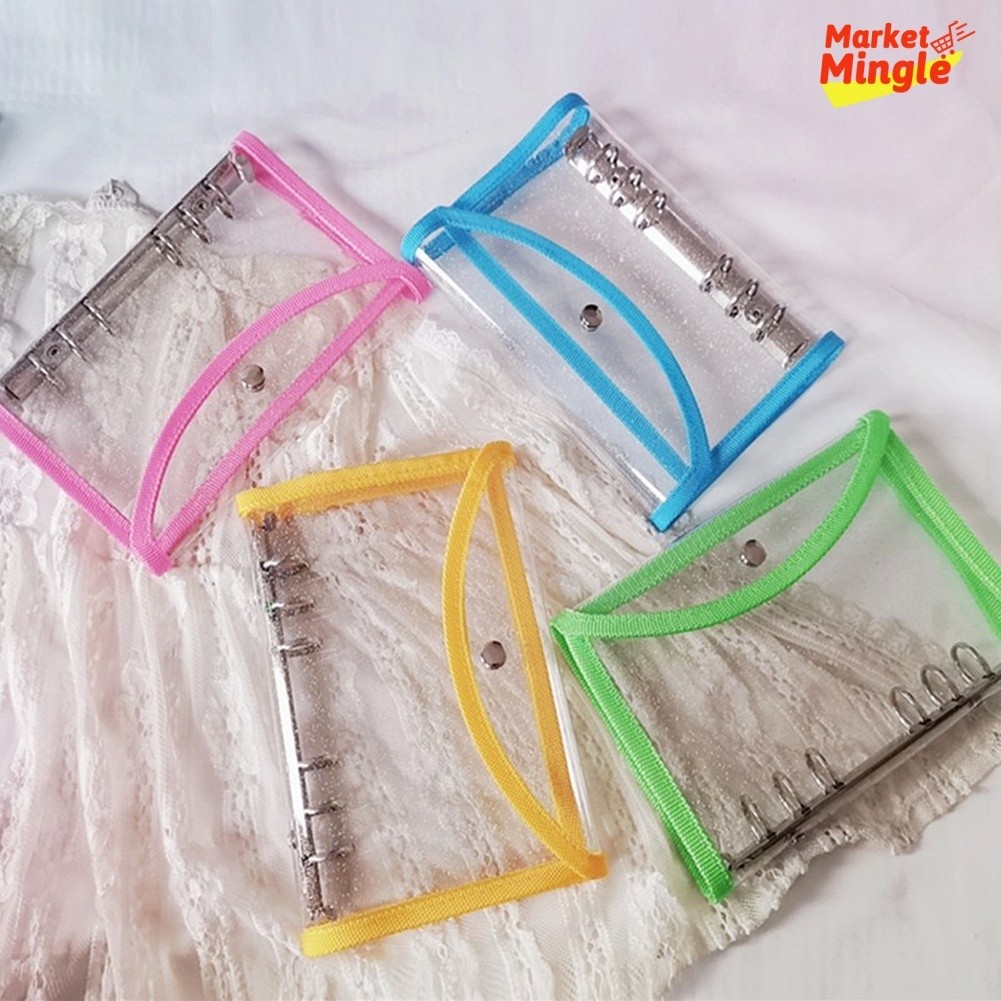 

A6 Binder Keuangan Clip / File Organizer Financial Binder 6 Ring Folder Cangkang Buku Catatan Penutup Binder Tahan Air