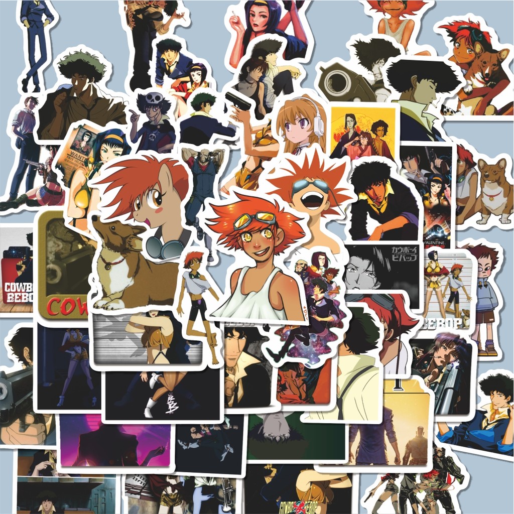 

100PCS Lucu Sticker Anime Cowboy Bebop Stiker Aesthetic Stiker Anti Air Stikers Berperekat Waterproof sticker decal buat Motor Helm Buku Journal Koper Casing HP Laptop Botol Minum Hadiah anak