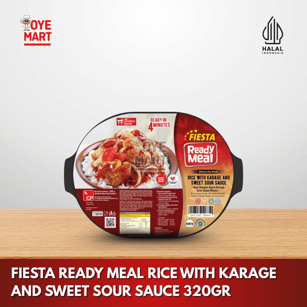 

FIESTA READY MEAL RICE WITH KARAGE AND SWEET SOUR SAUCE 320GR / NASI DENGAN AYAM KARAGE SAUS ASAM MANIS
