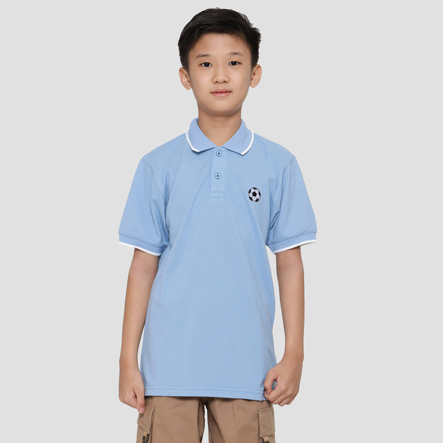 Nevada Wangki Solid Kaos Kerah Lengan Pendek Anak Laki-Laki 121867991