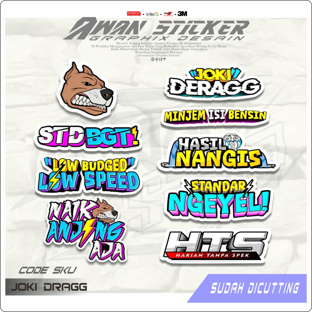 Stiker Pack ISI 8 Standar Ngeyel Low BUDGED Low SPEED Joki DERAGG HTS Sudah DICutting