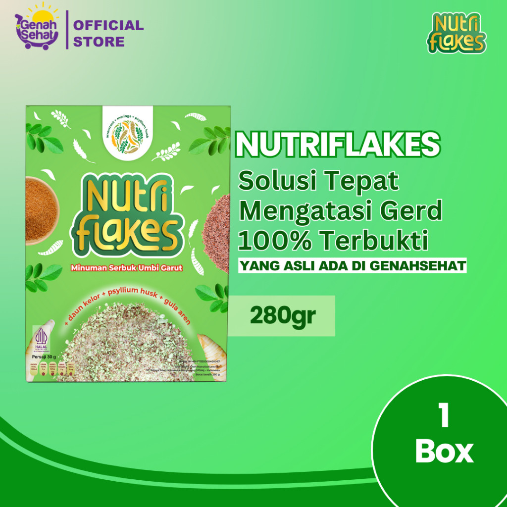 

Nutriflakes Sereal Umbi Garut Ampuh Mengatasi Asam Lambung Maag dan Gerd 1 Box