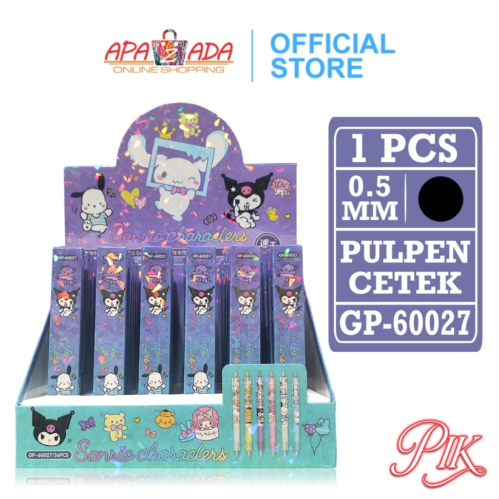 

Gel Pen / Pulpen Gel 0.5mm Satuan [1 Pcs] / Pena Cetek Blind Box Sanrio GP-60027
