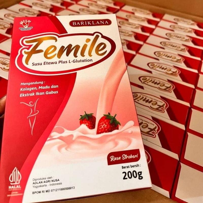 

FEMILE SUSU ETAWA Plus KOLAGEN L-GLUTATION BARIKLANA minuman kolagen untuk kecantikan | kulit cerah alami | susu kolagen