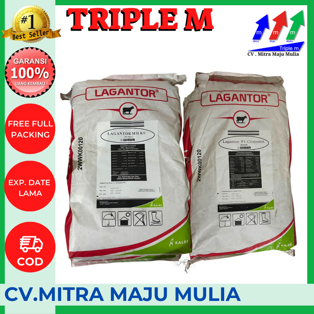 LAGANTOR F1 CUSTOMIX 25 Kg | LAGANTOR MILKU 25 Kg - Premix untuk Sapi Kambing 3M