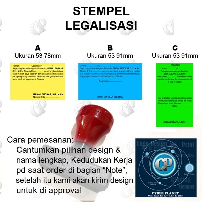 

KAYDEN STORE Stempel Legalisasi Notaris/PPAT