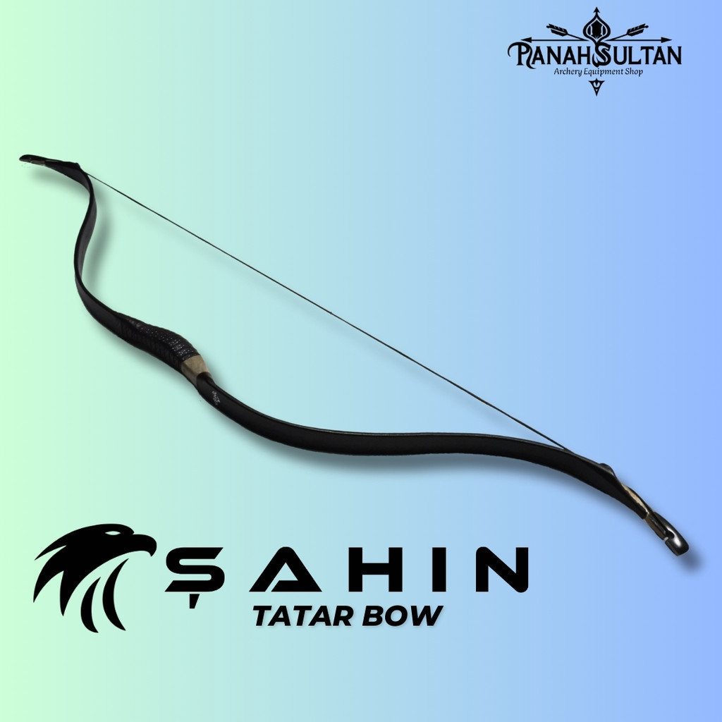 busur sahin tatar bow horsebow fiberglass bending kayu kulit premium untuk latihan dan lomba