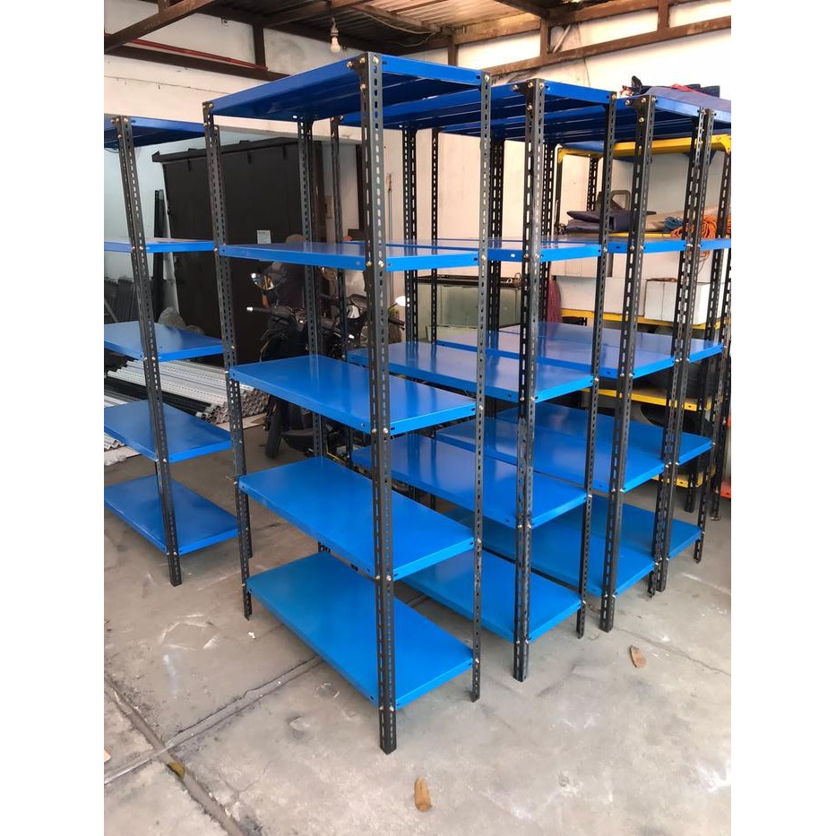 Rak Gudang ukuran 40x100x200 5 susun / Rak Besi Siku / Rak Susun KOKOH - Putih, 5SSN 40x100x200