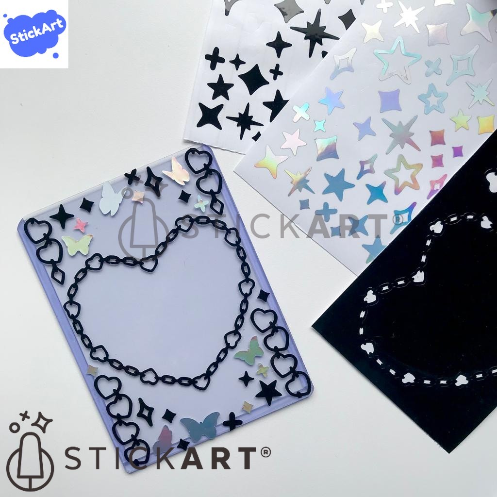 

[STICKART[ Stiker Frame Hati/ Heart Frame Sticker/ Toploader Deco BAHAN DAN KWALITAS PREMIUM