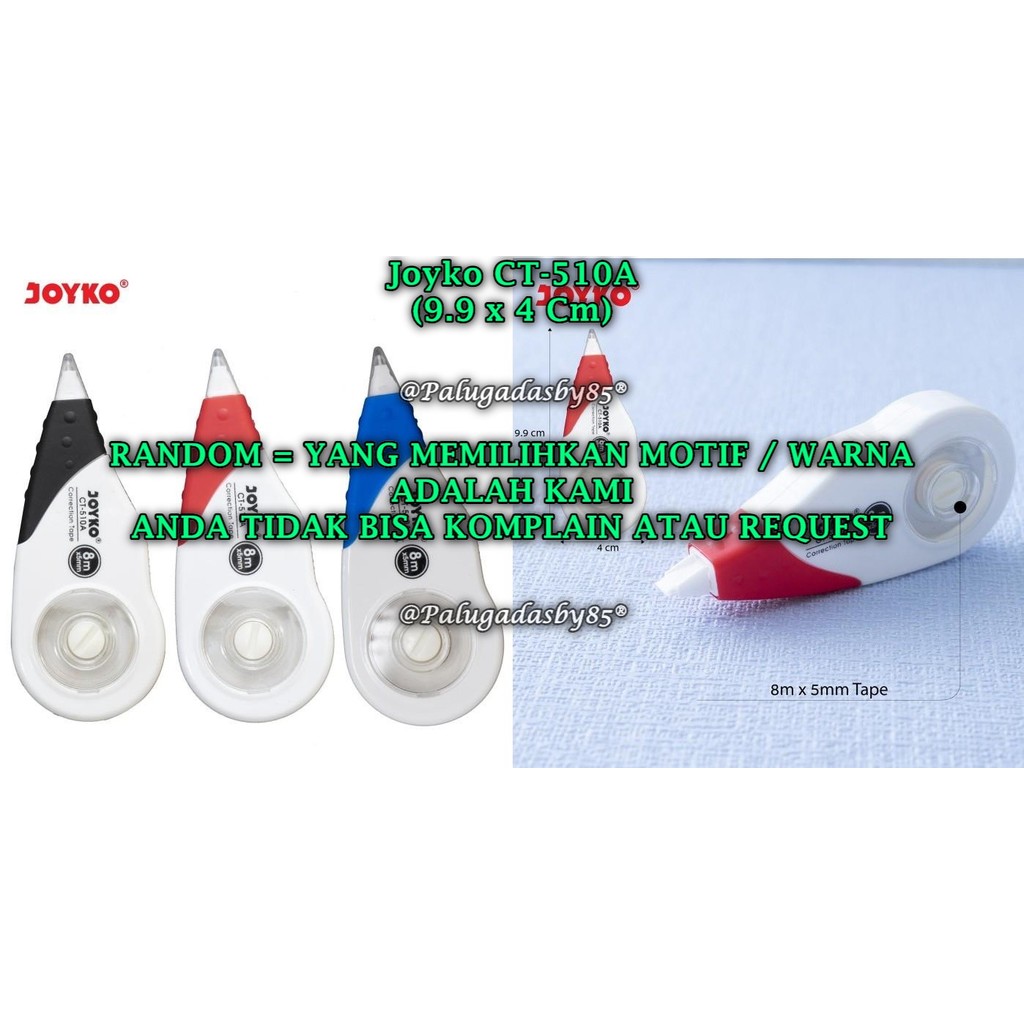 

(1 Biji) GROSIR Correction Tape JOYKO CT-510A (8M*5 mm) / Pita Koreksi Joyko CT-510A (1 Biji)