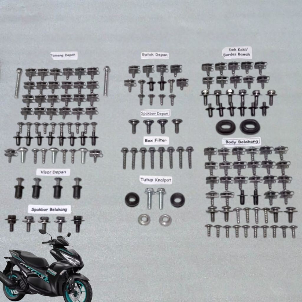 COD Baut Full Set Body Aerox 155 VVA / Baut Lengkap Cover Body Yamaha Aerox 155 VVA
