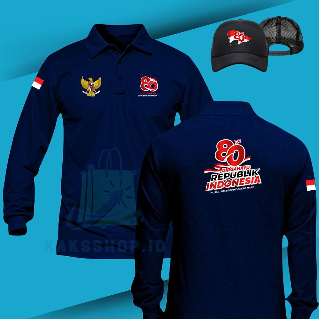 BONUS TOPI  Baju Polo Tshirt Poloshirt Shirt T-Shirt Termurah Hijau Kaos Bahan Pakaian 17 Agustus 20