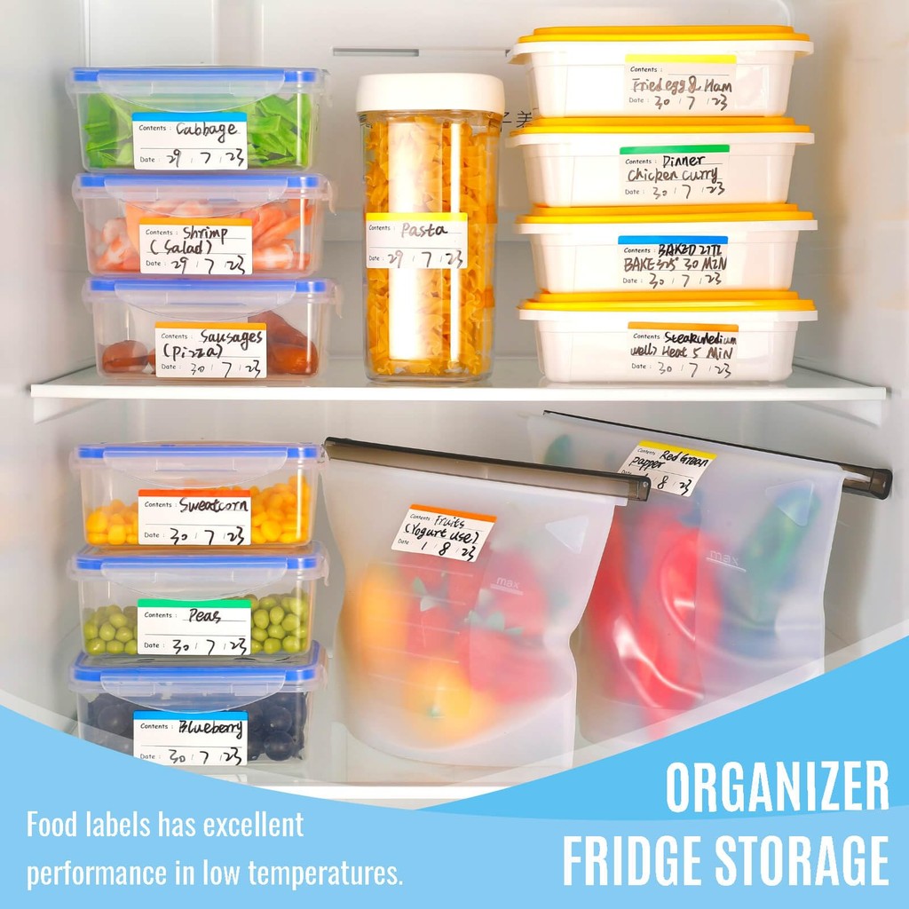 

100pcs Colorful Write-On Freezer Labels – Easy-Remove, Residue-Free Food Storage Tags for Efficient Kitchen Organization