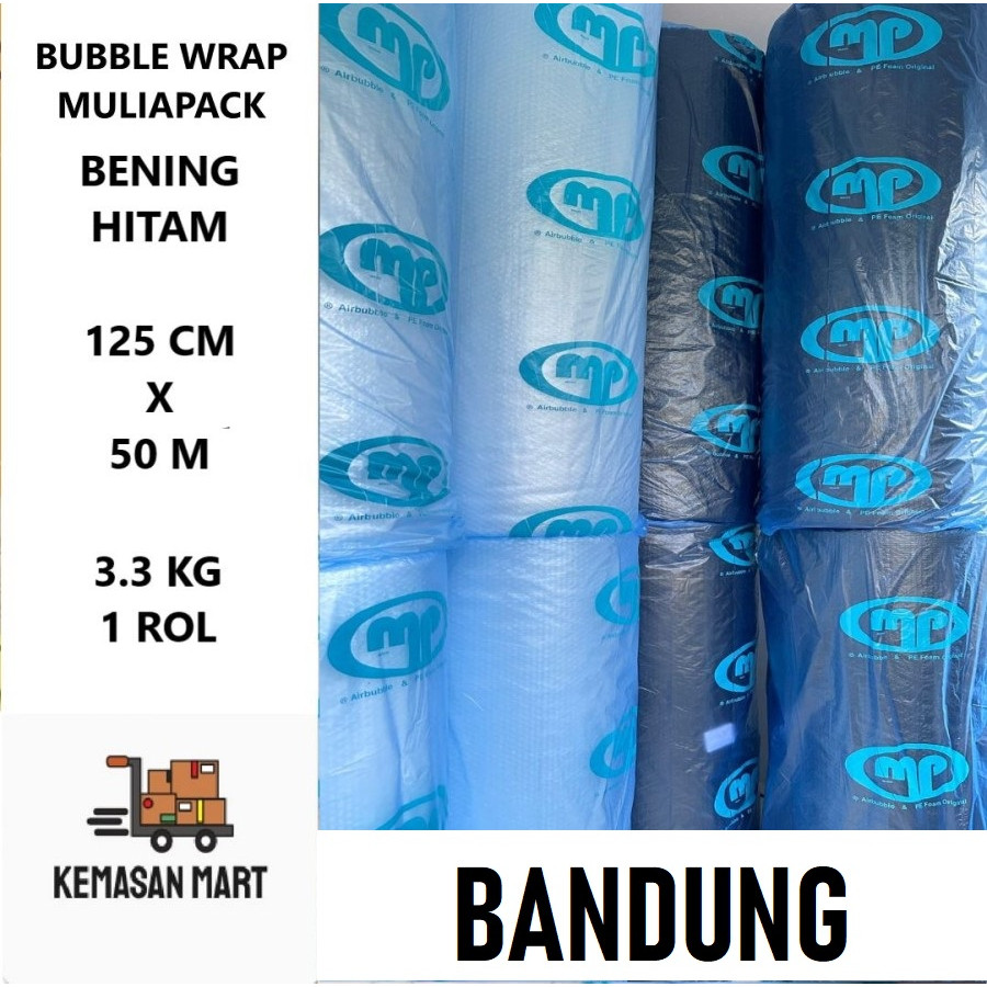 

KAYDEN STORE Bubble Wrap Bening Hitam Mulia Pack / Muliapack MP 125cm x 50M Paling Tebal