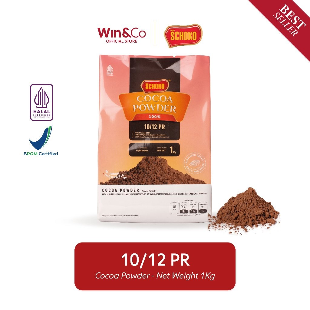 

SCHOKO PR Cocoa Powder / Cokelat Bubuk Low Fat 10/12 - 1kg