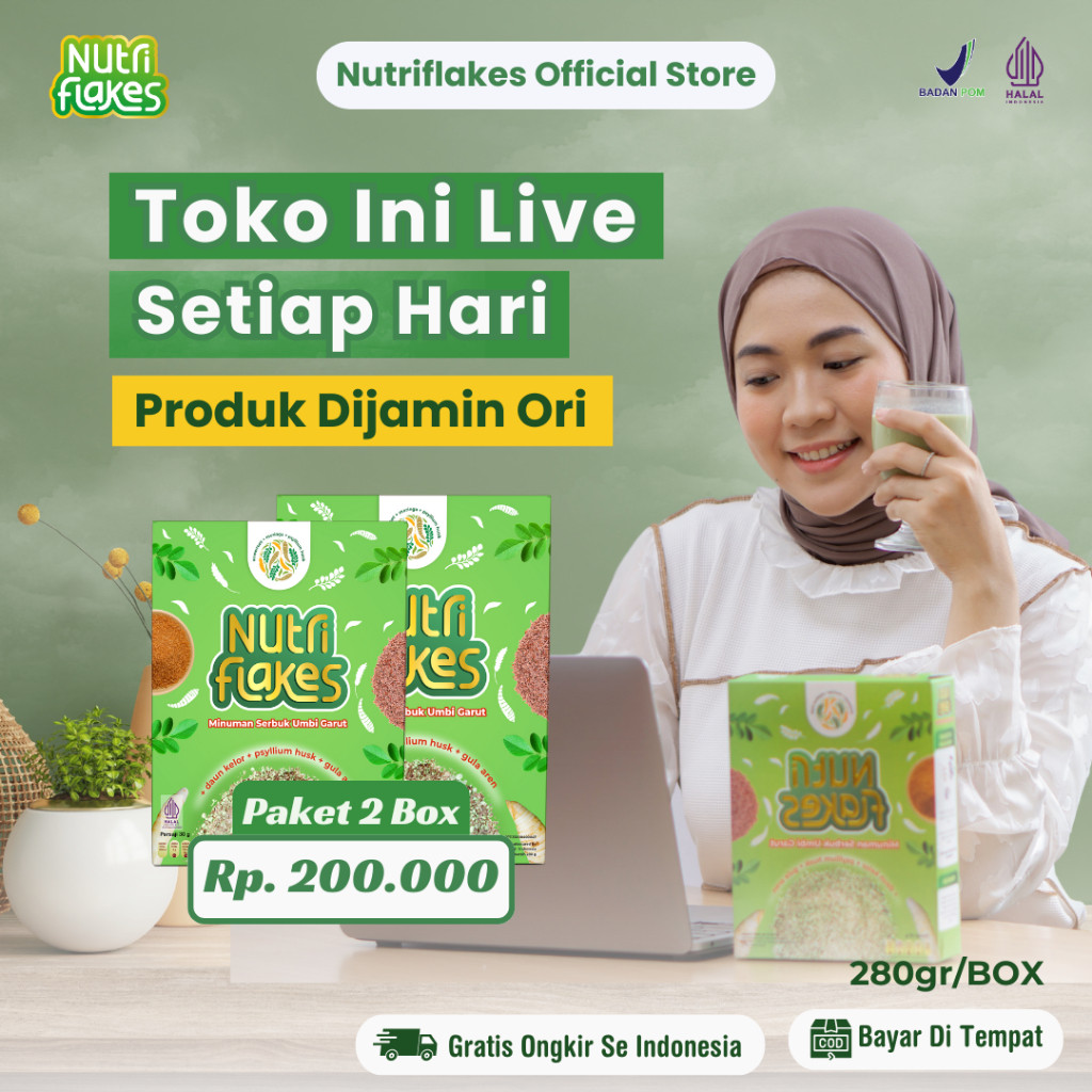 

Nutriflakes Sereal Umbi Garut - Ampuh Mengatasi Asam Lambung, Maag Dan Gerd 2 Box