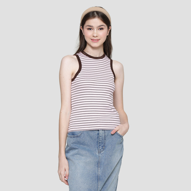 Nevada Fullprint Rib Stripe Tanktop Wanita 121357783