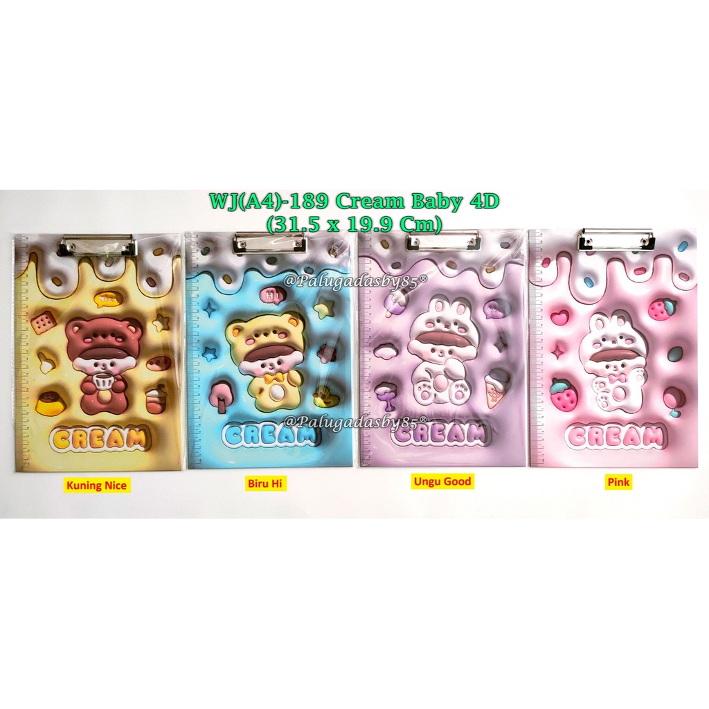 

(1 Biji) Clip Board Baby 4D 31.5 x 21.9 Cm / Papan Ujian Baby A4 / Clipboard GXIMP WJ(A4)-189