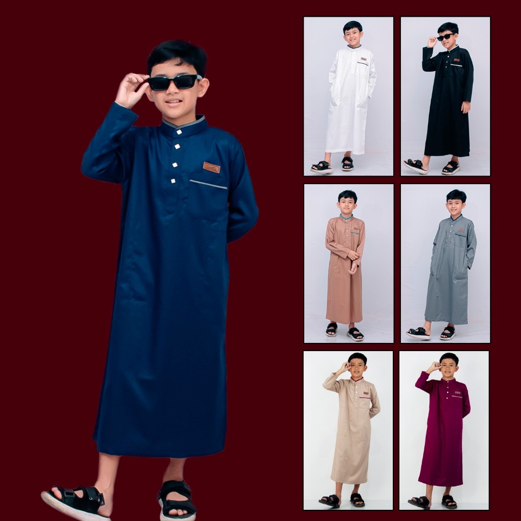 Gamis Koko Anak Laki Laki Umur 2-12 Tahun Premium| Jubah Anak Putih Laki Laki  Lengan Panjang Cowok