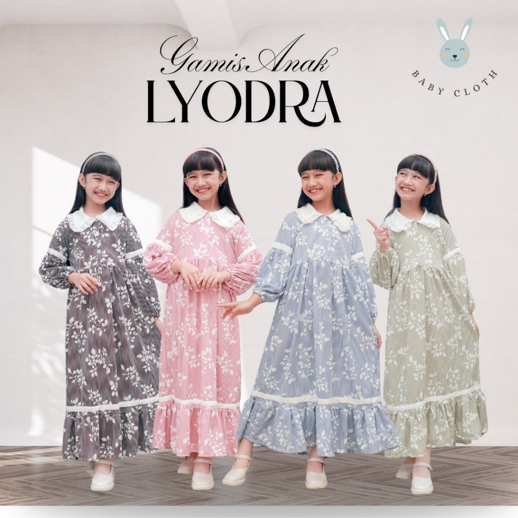 GAMIS ANAK LYODRA  SMLXL BABY.CLOTH UNTUK UMUR 3-14 TAHUN GAMIS  ANAK REMAJA VIRAL BESTSELLER