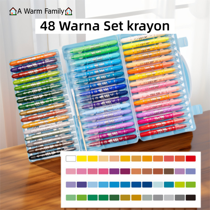 

Grasp Crayon Putar Water Soluble 12/24/36/48 Warna Crayons Krayon Untuk Anak