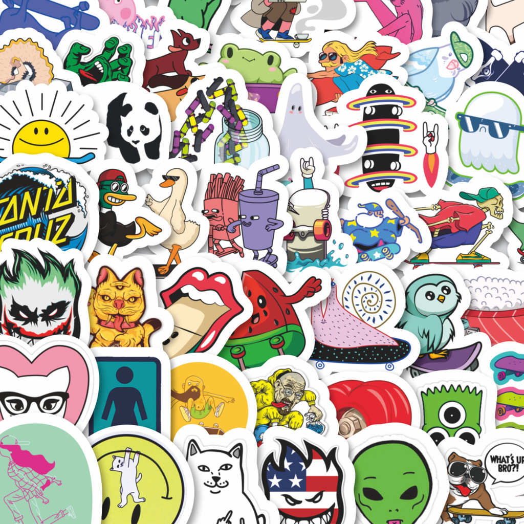 

Stiker Cutting Pack Stiker Skateboard Isi 100Pcs Series Aesthetic Lucu Keren Untuk Koper Bahan Vynil