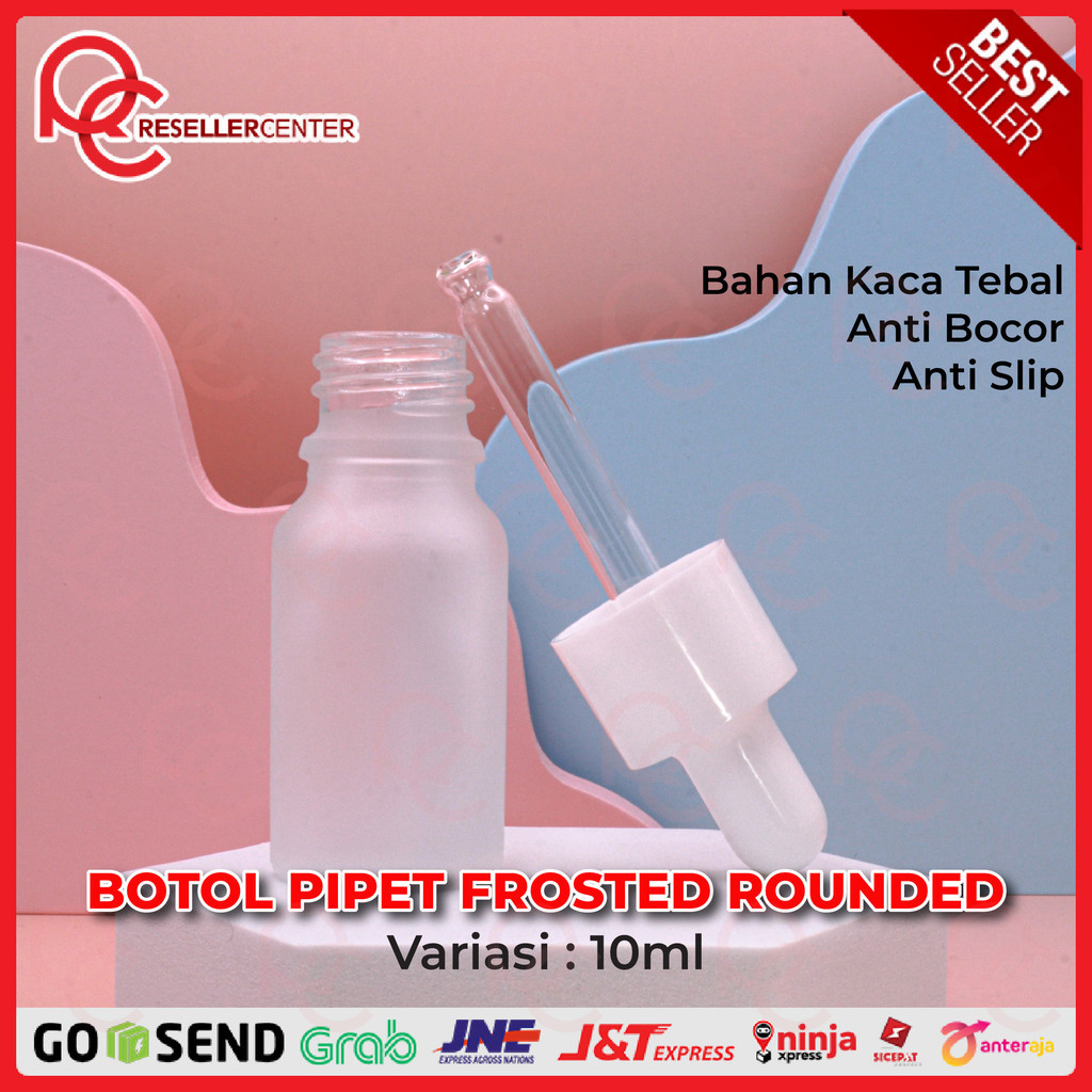 Botol Pipet Kaca Tebal Frosted 5ml 10ml 20ml/Botol Pipet Serum Kaca Frosted