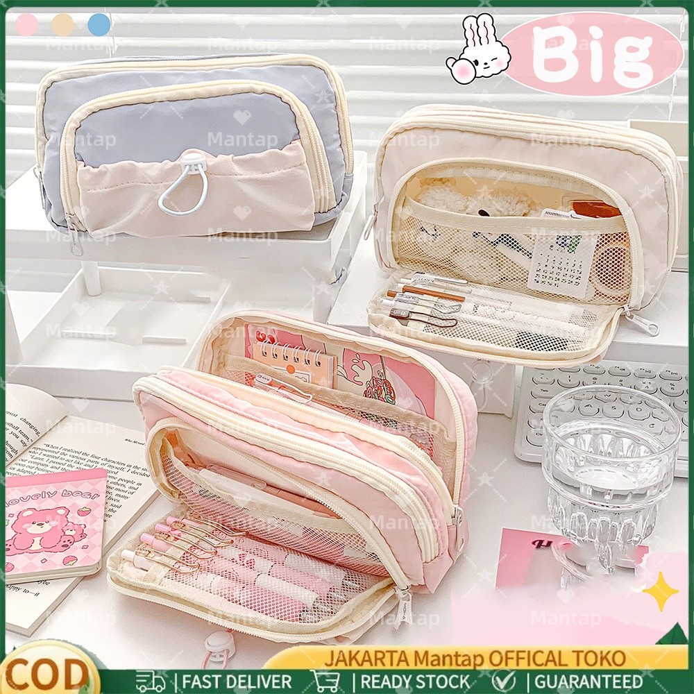 

Tempat Alat Tulis Kotak Pensil Aesthetic Tas Pena Tempat Pencil Case Pensil Kapasitas Besar Pouch Holder Box for Girls Office Student Stationery Organizer School Supplies