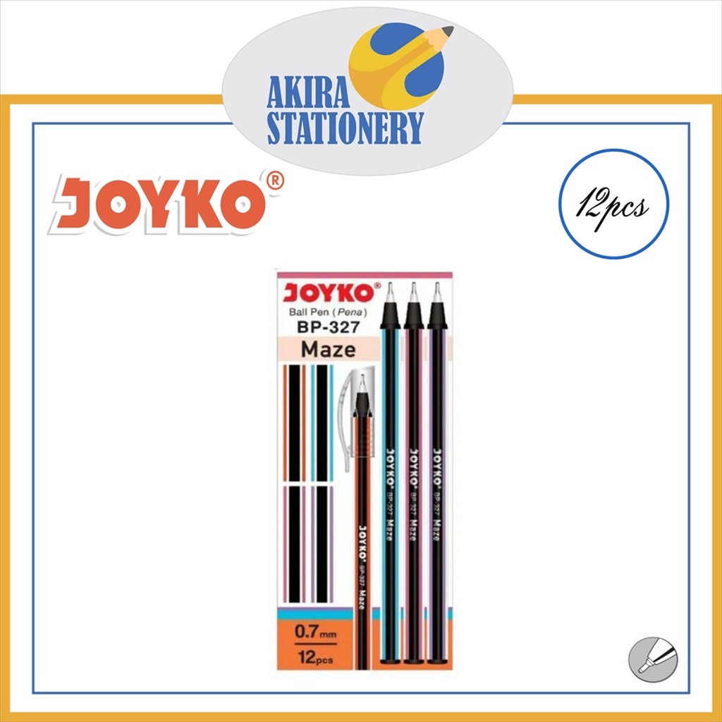 

Pulpen JOYKO BP 327 Maze Warna Hitam 0.7 mm / Pen Cabut BP-327 Black 07mm / BallPoint / Ballpen PAK ( 12 PCS )