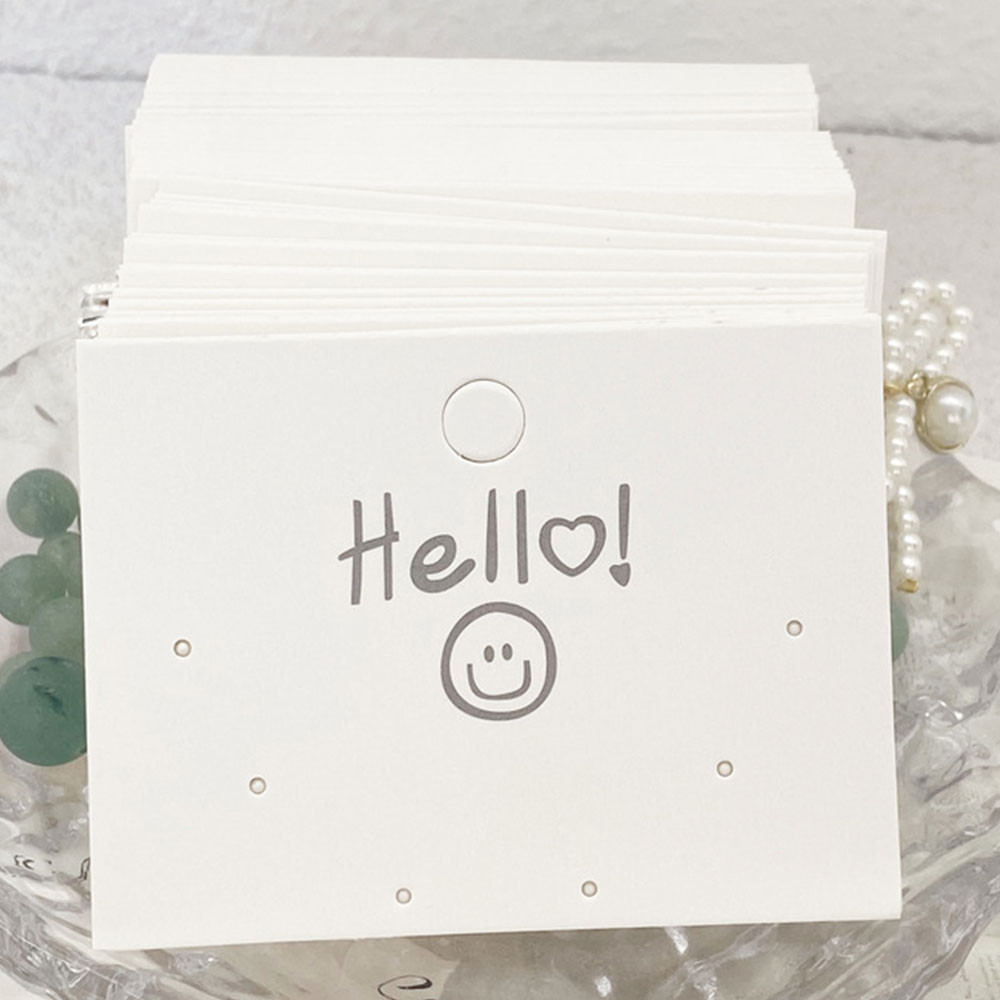 

50pcs Earrings Packing Cards Smiling Face Display Card for DIY Jewelry Earring Studs Retail Price Tag Earring Post Holder Lable