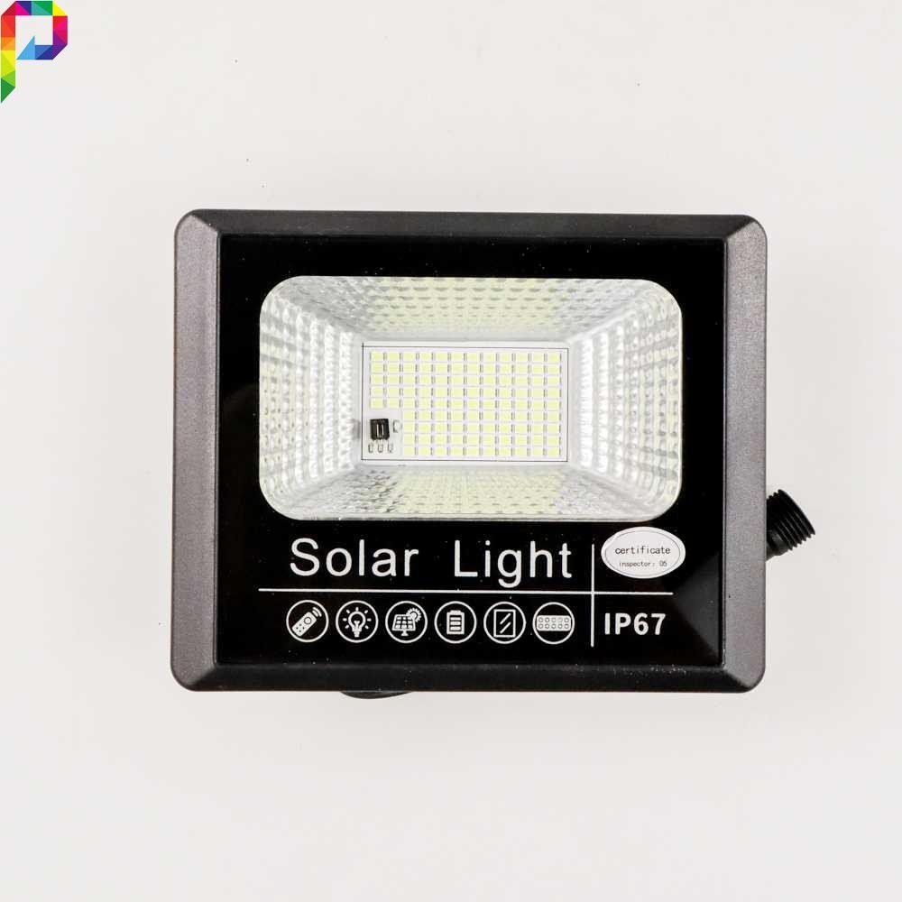 Lampu Tiang PJU Dinding Sorot Taman Teras LED Outdoor Solar Panel Sensor Cahaya Cool White 100 LED