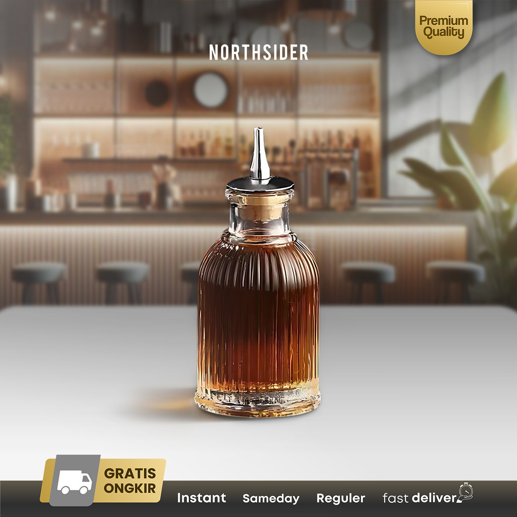 Bitter glass absinthe Botol Kaca Bergaris Klasik untuk Dekorasi Bar atau Alat Bartender Model AB100 